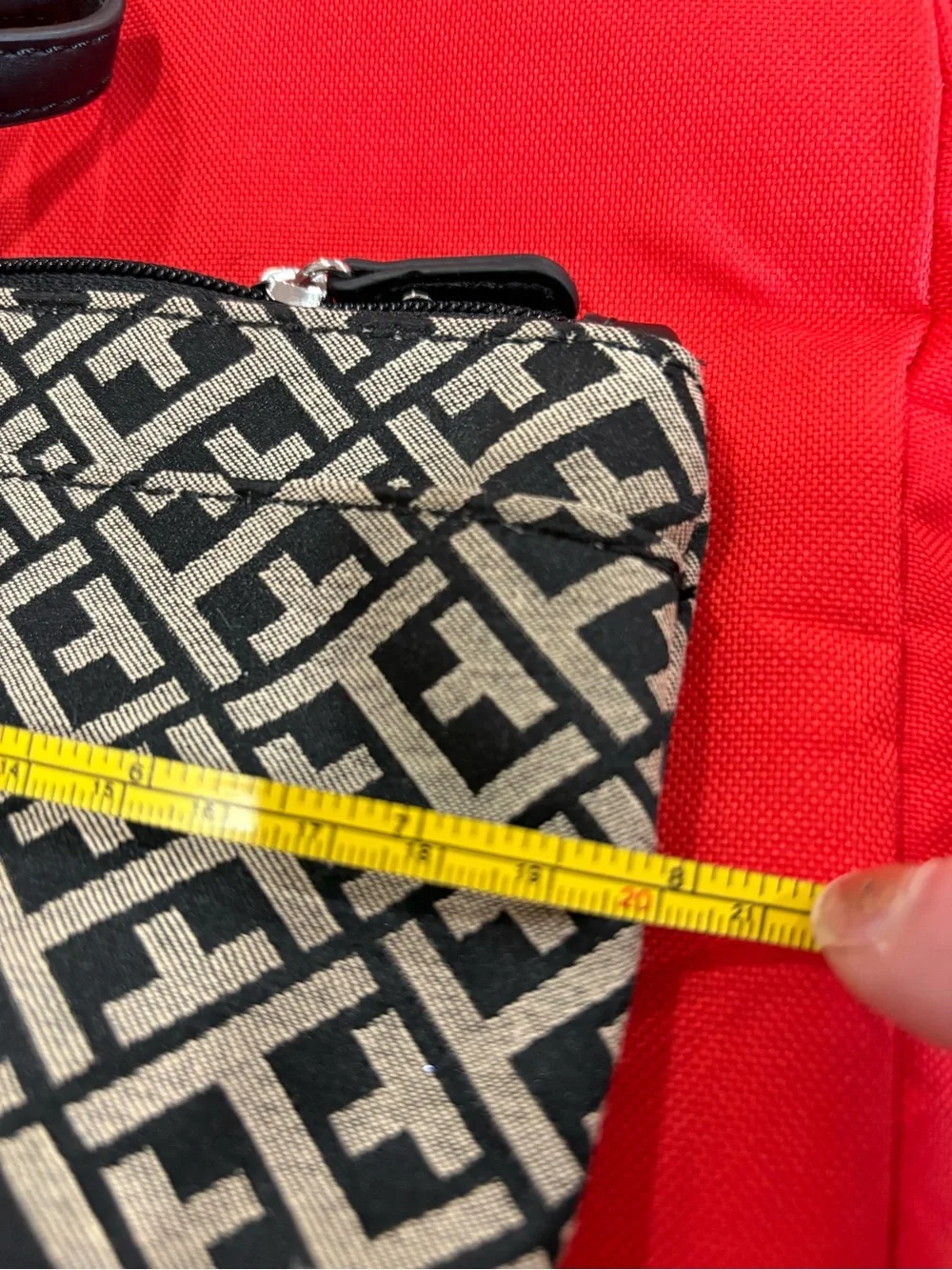 Tommy Hilfiger Black & Cream Geometric Wristlet